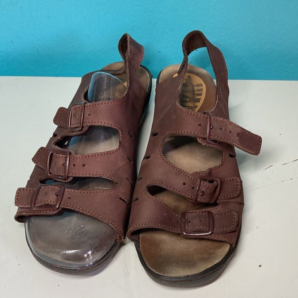 Ivan "Lois" Brown Nubuck Leather Fisherman Sandals Made in Spain Size 9 Fit 8.5